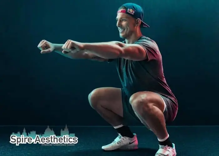 Image of man build leg muscle Edgware through exercise